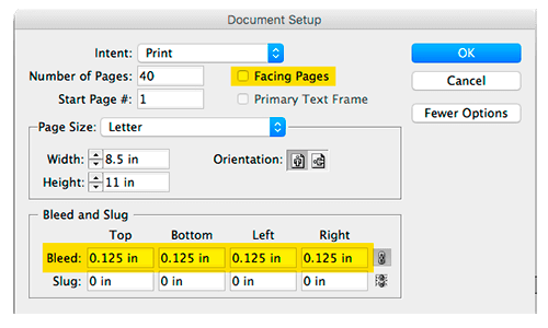 InDesign settings for booklets and catalogs