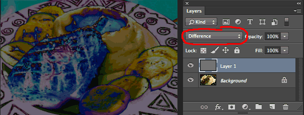 changing blending mode to "difference"
